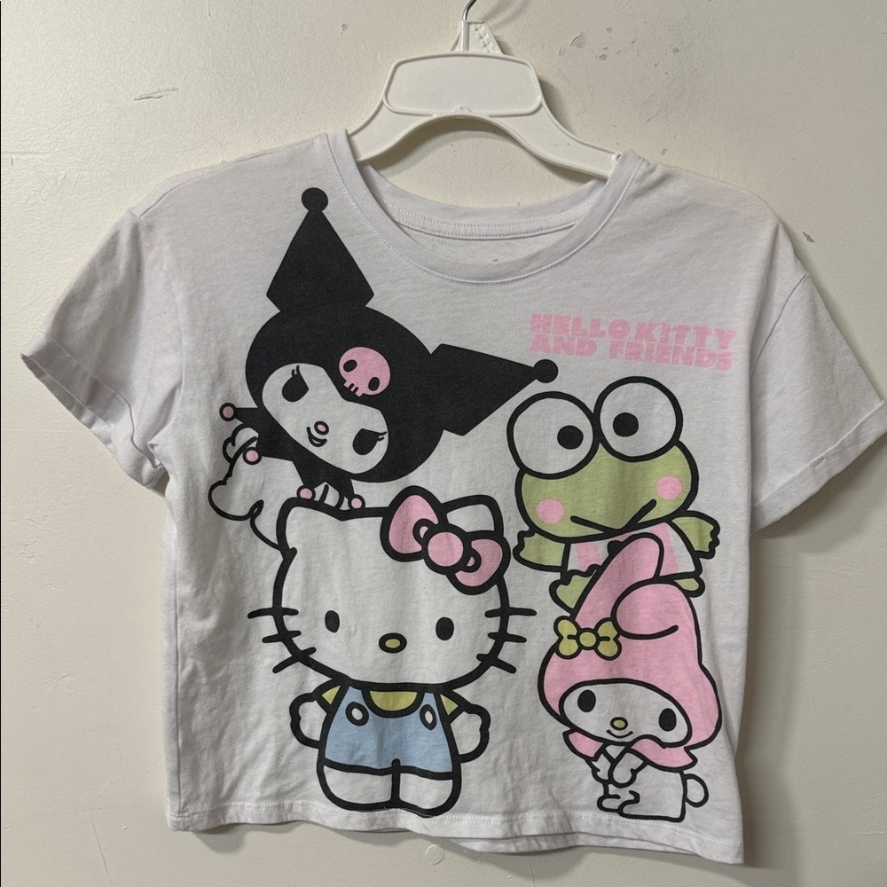 Hello Kitty White Tee with Colorful Characters